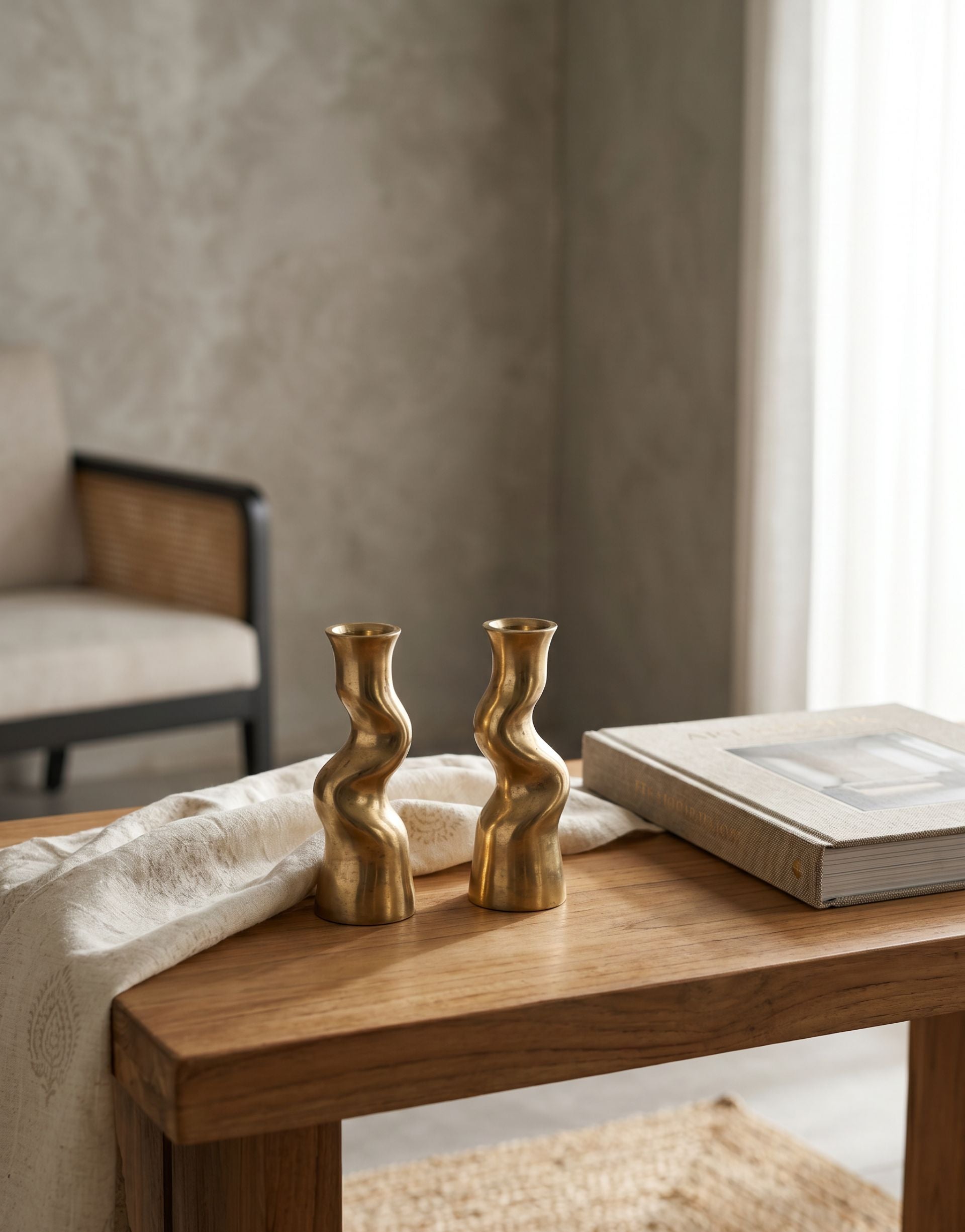 Urmi: Brass Sculptural Candle Holders