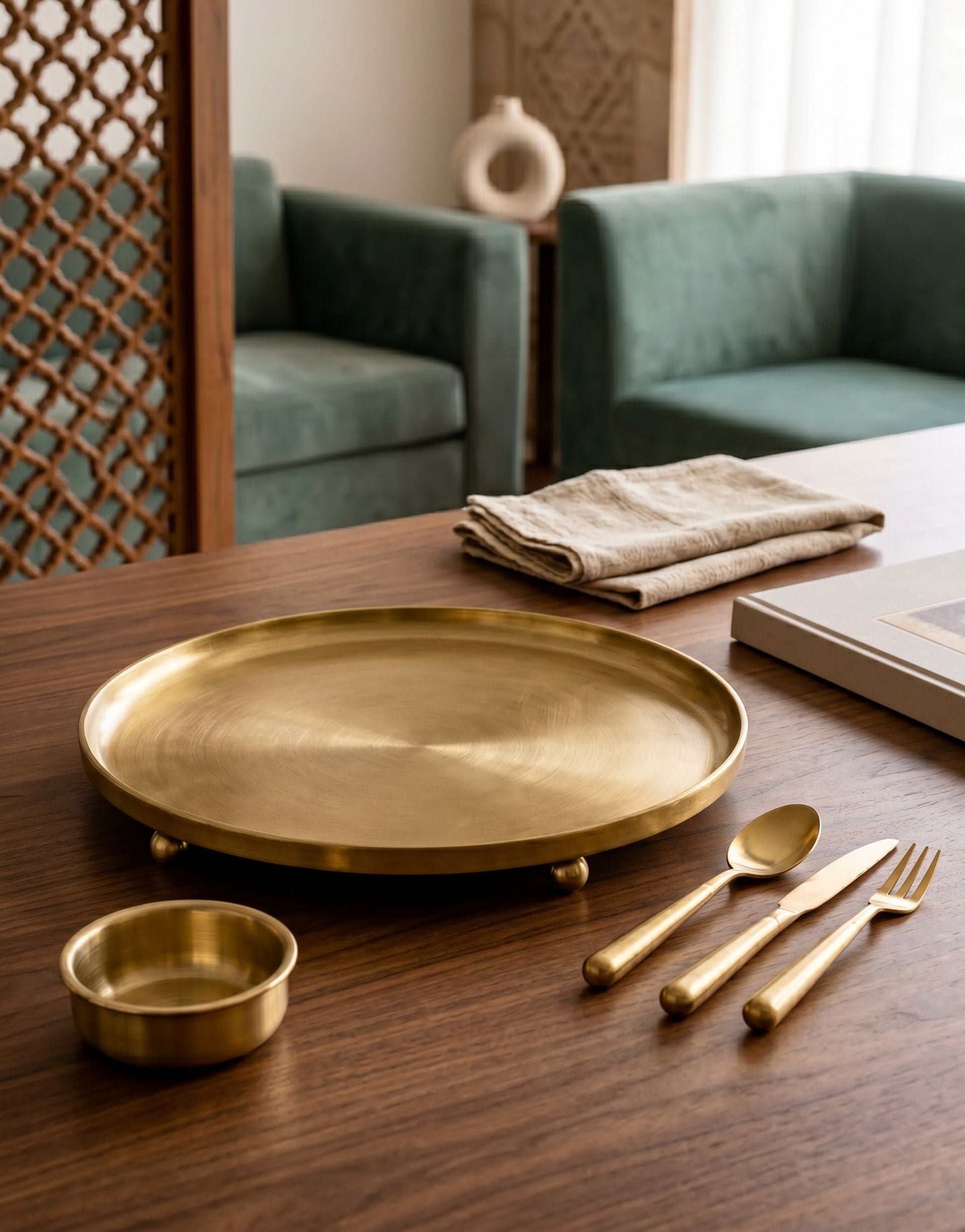 Vidhaan: Brass Cheese Platter