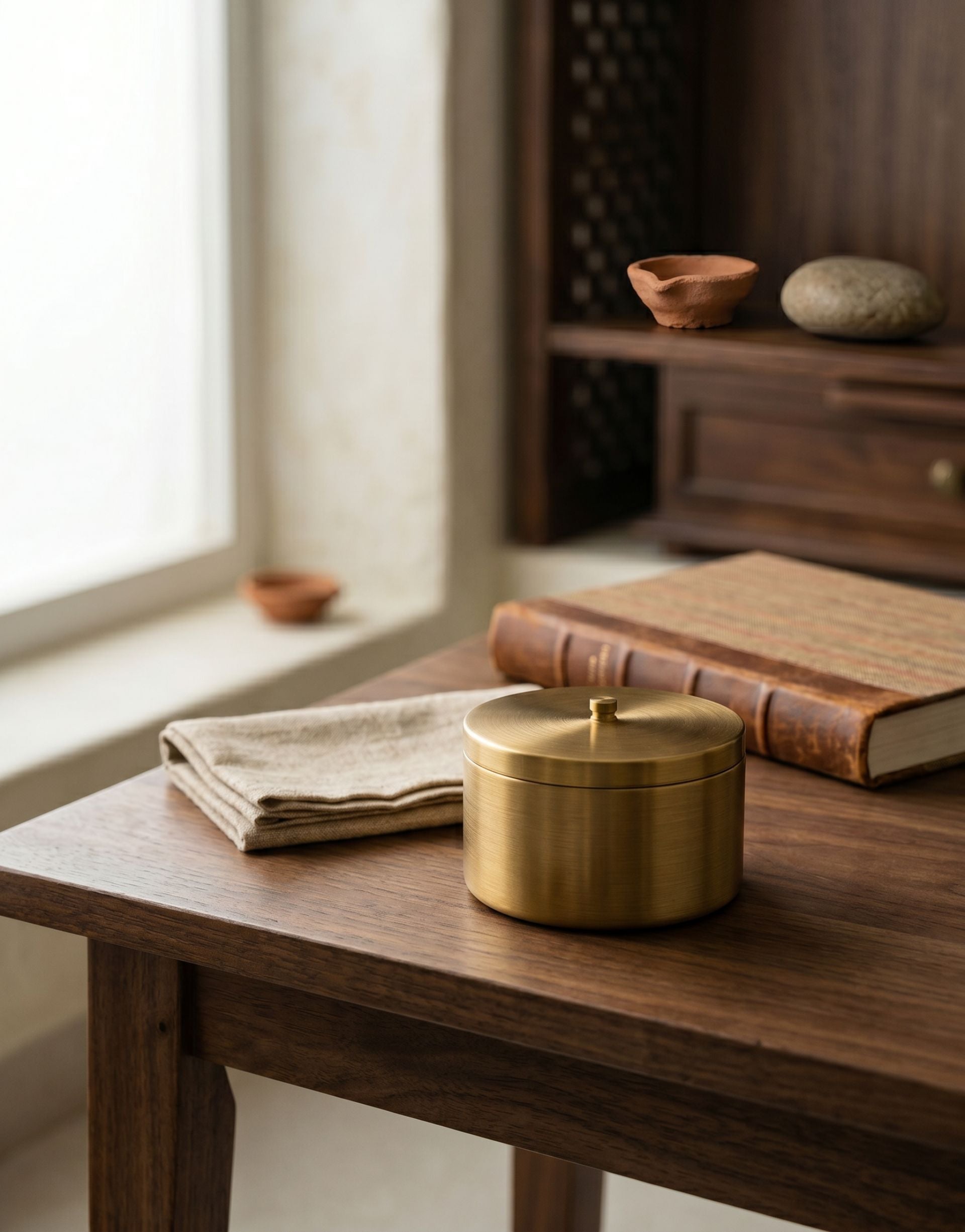 Varti: Brass Wick Container