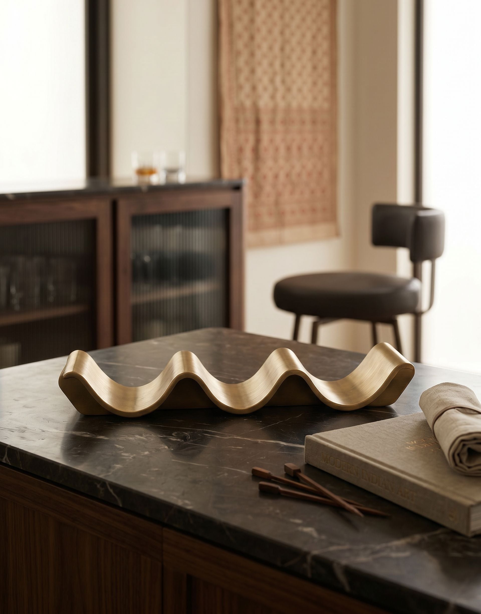 Reva: Brass Wine Holder