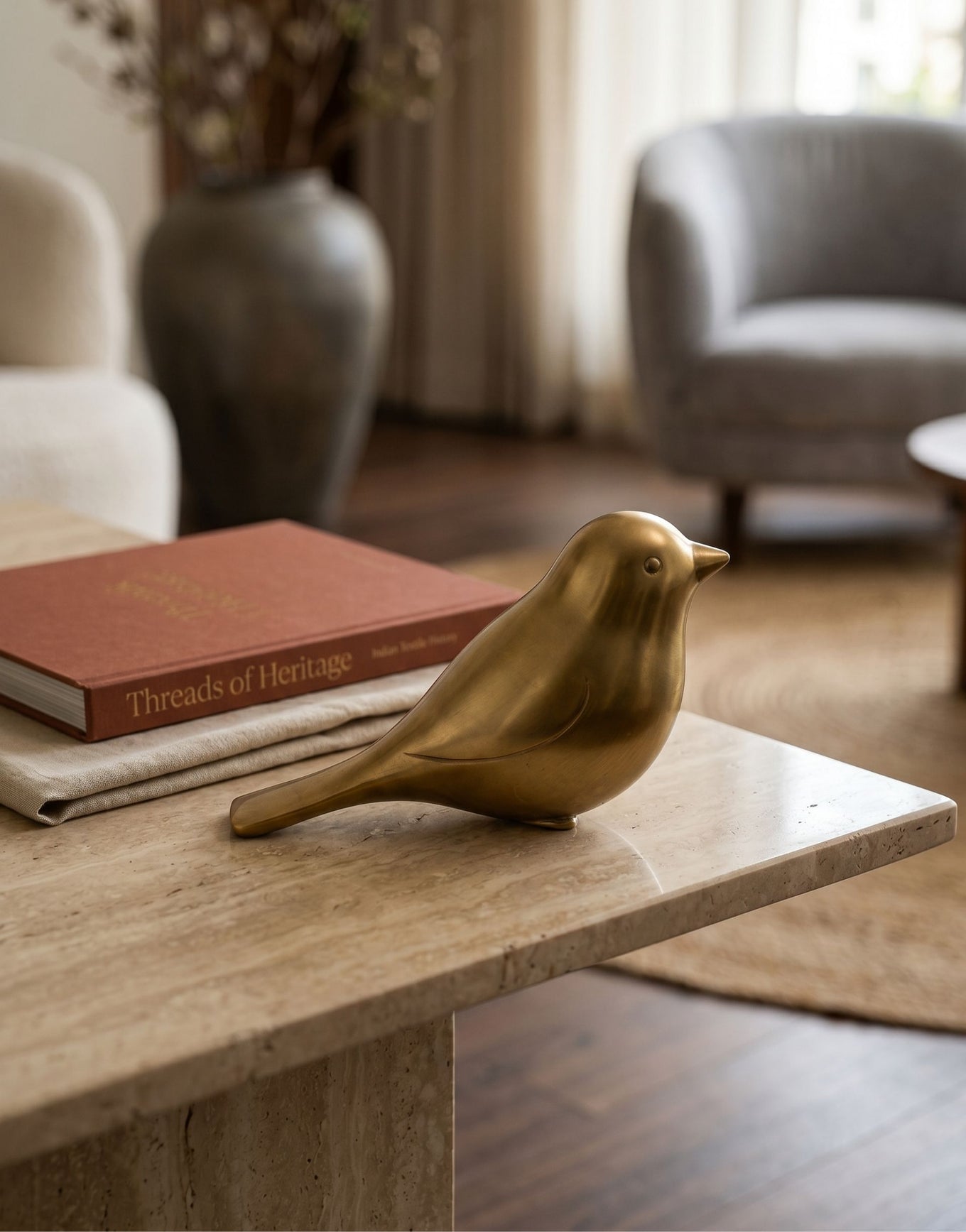 Pakshi: Brass Bird Decor Accent
