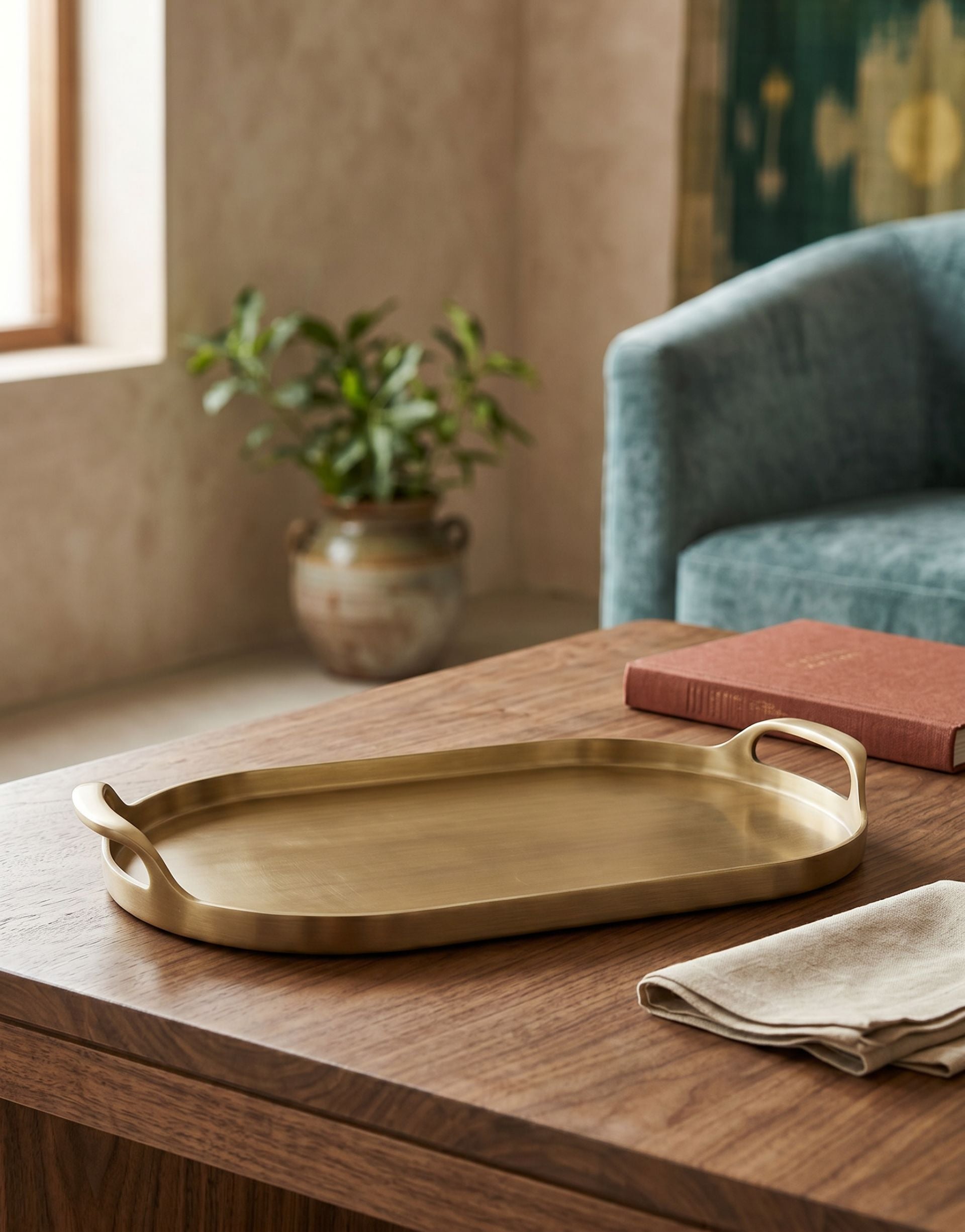 Vinyas: Brass Serving Tray