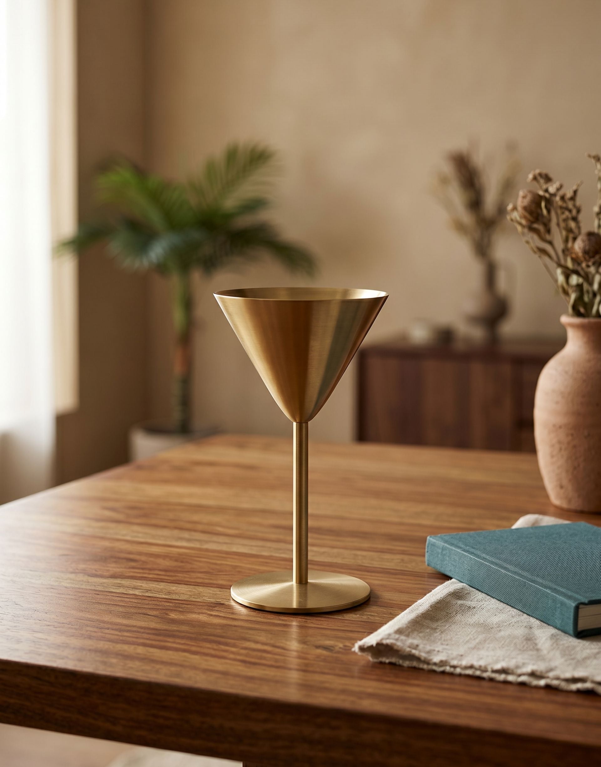 Amrit: Brass Stemmed Glass