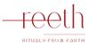 Transparent Reeth brand logo and tagline for light-colored website sections.